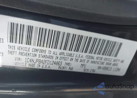 2015 Jeep Patriot Sport from USA, damaged, VIN 1C4NJPBA2FD124063